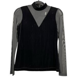 ANATOMIE Long Sleeve Mesh Blouse / Size-Small
